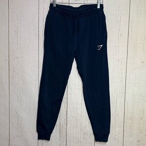 Gymshark Crest Navy Jogger Athletic Sweatpants Size Small